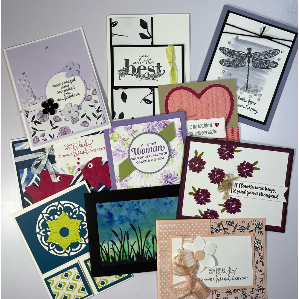 10 Handmade Friendship Stampin Up! Cards, NEW